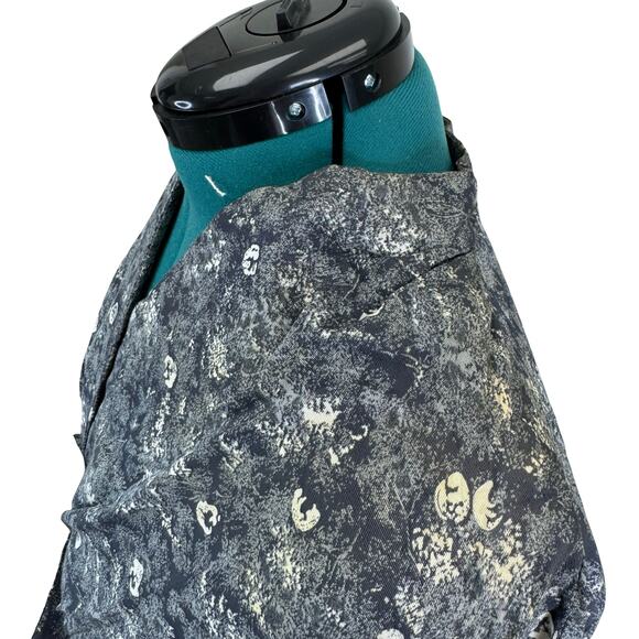 Vintage 1980s Plus Size Blue Floral Brocade Dress with Bow Detail – Size 22 - Picture 9 of 16